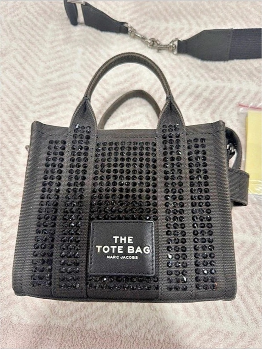 Marc Jacobs The Rhinestone Mini Sack Bag Studded Tote in Black